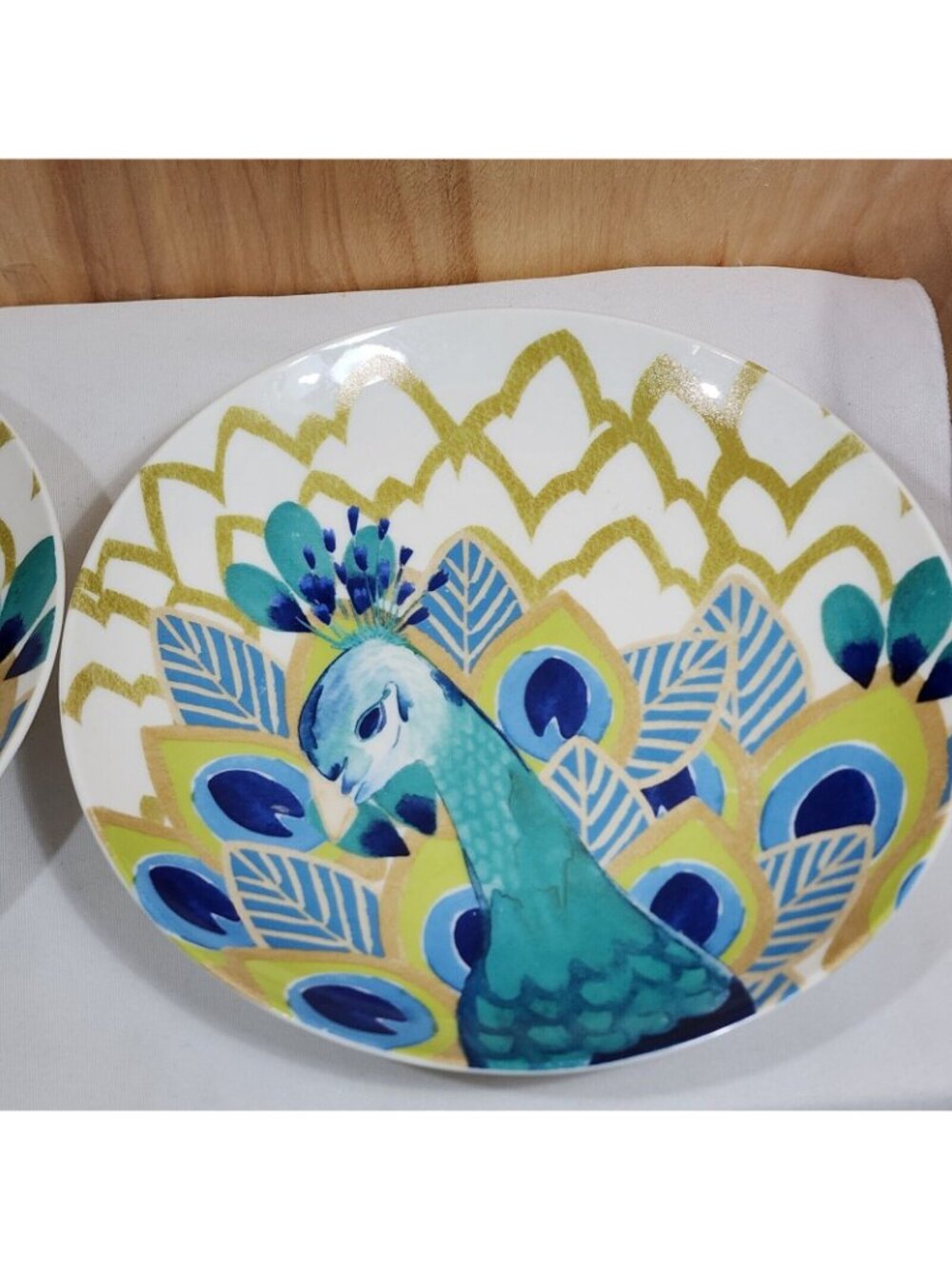 Stephanie Ryan Pavo Peacock Salad Plate 8" Ceramic Dinnerware 2014 - Picture 8 of 9